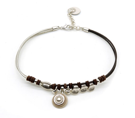 Tobilleras cuero tobillera tobillera - Etsy España