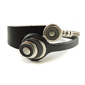 black leather cuff bracelets for women, trendy jewelry, womens gifts, wife birthday gift