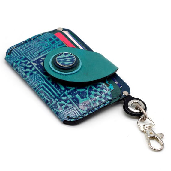 Portachiavi portafoglio carino per donna, porta carte in pelle con