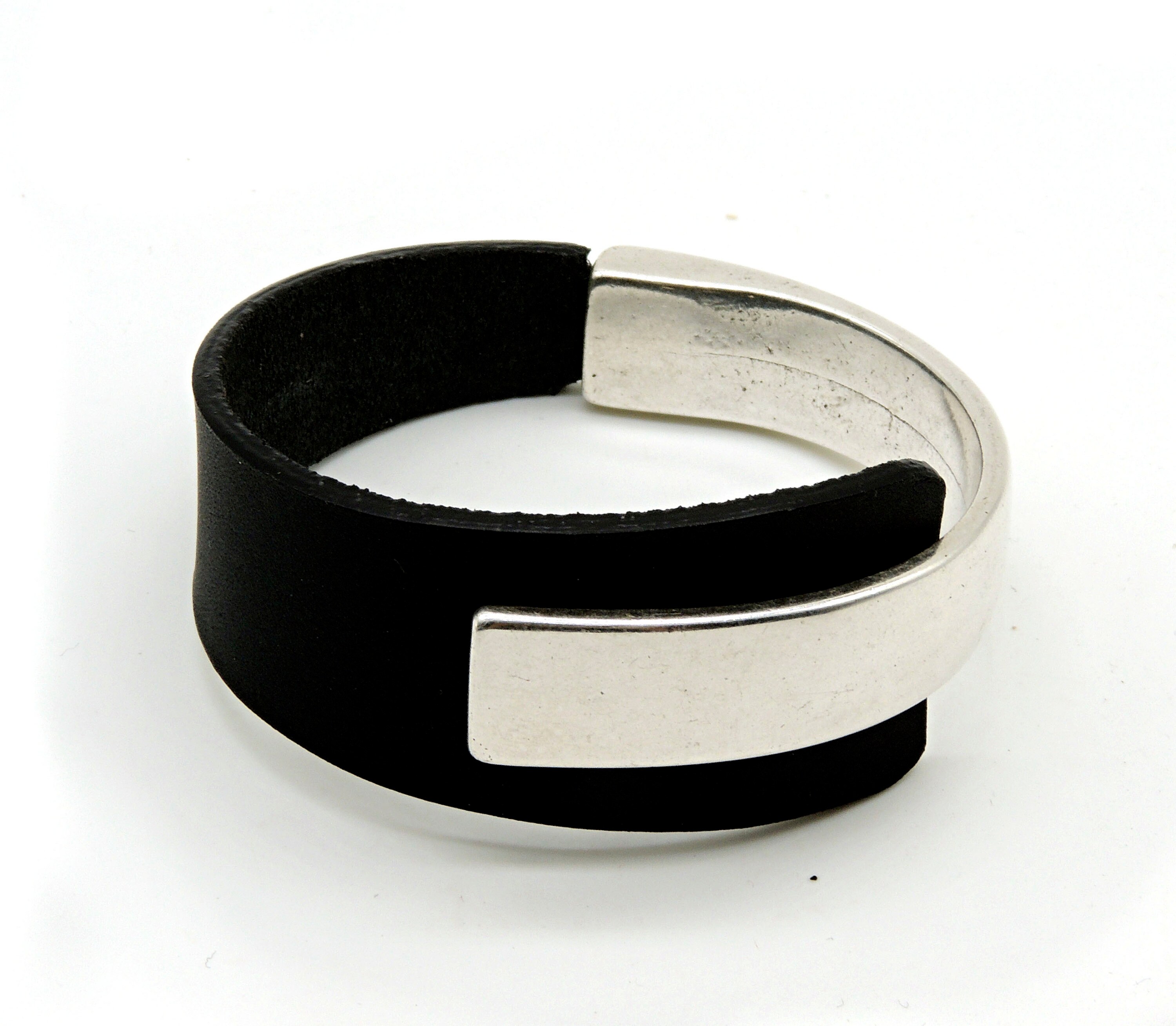 Black leather cuff leather cuff bracelets for women Etsy