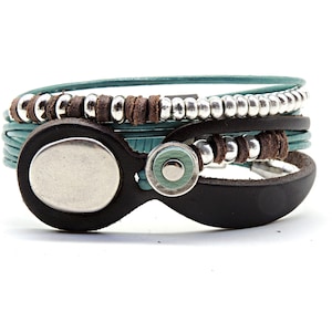 womens leather wrap bracelet, bohemian jewelry, bead bracelet women, summer jewelry image 2