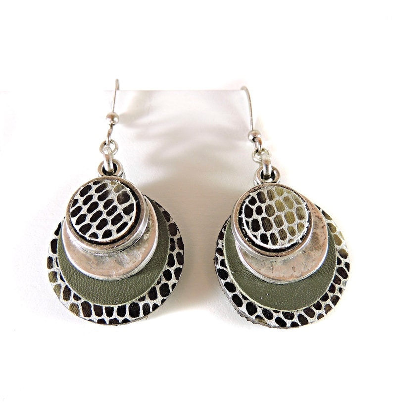 leather jewelry mothers day gift round disc earrings everyday earrings