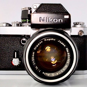 Beautiful Serviced Nikon F2 Photomic Professional 35mm Camera + Nikon Nikkor 50mm f1.4 Fast Prime Lens + Lens Cap + Batteries - Film Tested
