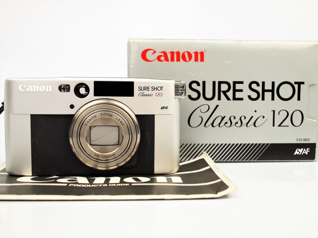 Buy Near Mint Canon Sure Shot Classic 120 35mm Point Shoot Film Camera  Original Box Wrist Strap Film Tested One of the Newer Film Cameras  Online