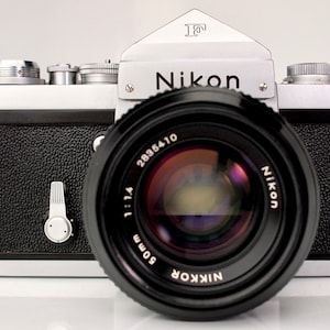 Nikon F 35mm Professional 35mm Film Camera + Eye Level Viewfinder + Nikon 50mm f1.4 Fast Prime Lens  -  Film Tested