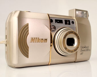 Mint- Nikon Lite Touch Zoom 120 Auto Focus Panoramic 35mm Compact Point and Shoot Film Camera + Battery - Film Tested (Olympus Stylus Epic)