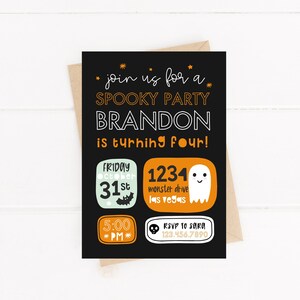 Halloween Birthday Invitation | Halloween Party Invitation Kids | Ghost Spooktacular Invite | EDITABLE