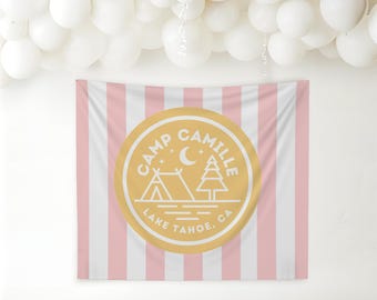 Custom Camp Bachelorette Banner, Personalized Bride Party Backdrop for Girls Weekend