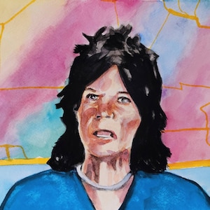 Carol Krabit Channel 6 News Sprawdź to! Oryginalny portret akwarelowy
