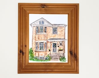 Custom Illustrated Home | 5"x7" Custom Drawing | Watercolour Family Home Picture | Personalised Portrait | Drawing from Picture