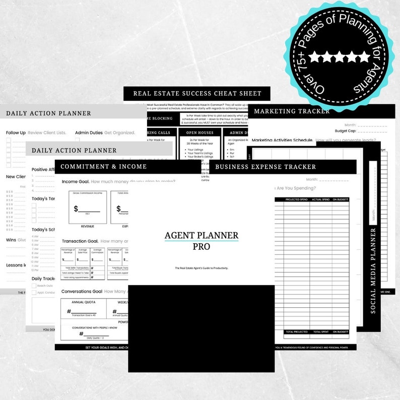 Digital Real Estate Agent Planner Pro Instant Download image 1