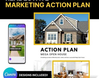 MEGA Open House Marketing Action Plan with Canva Templates - Video Course and Workbook Included