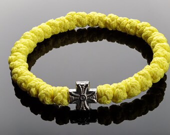 Komboskini Bracelet, Brojanica, Orthodox prayer rope bracelet Yellow Color, Rosary bracelet , protection bracelet