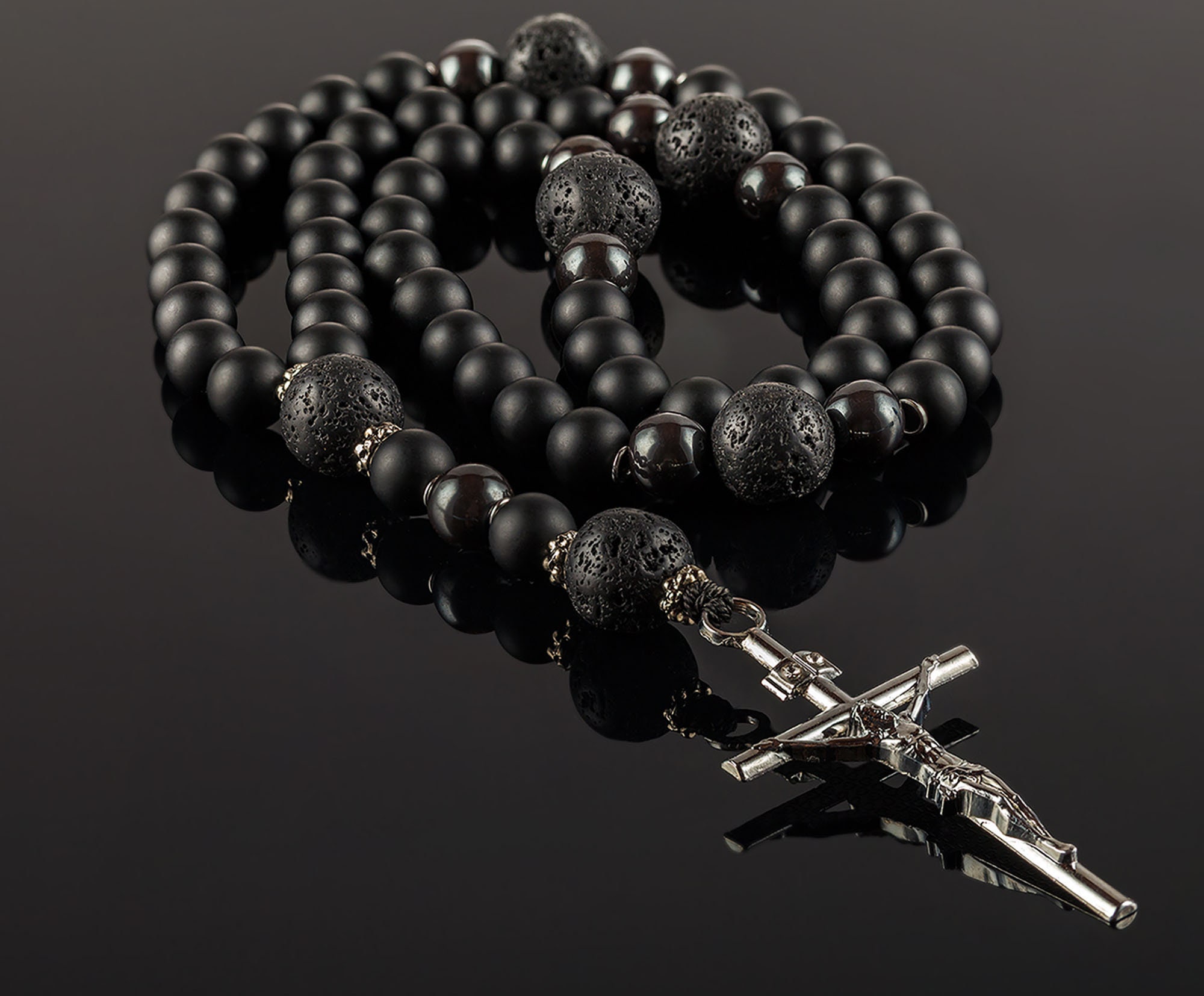 Black Mens Rosary Etsy
