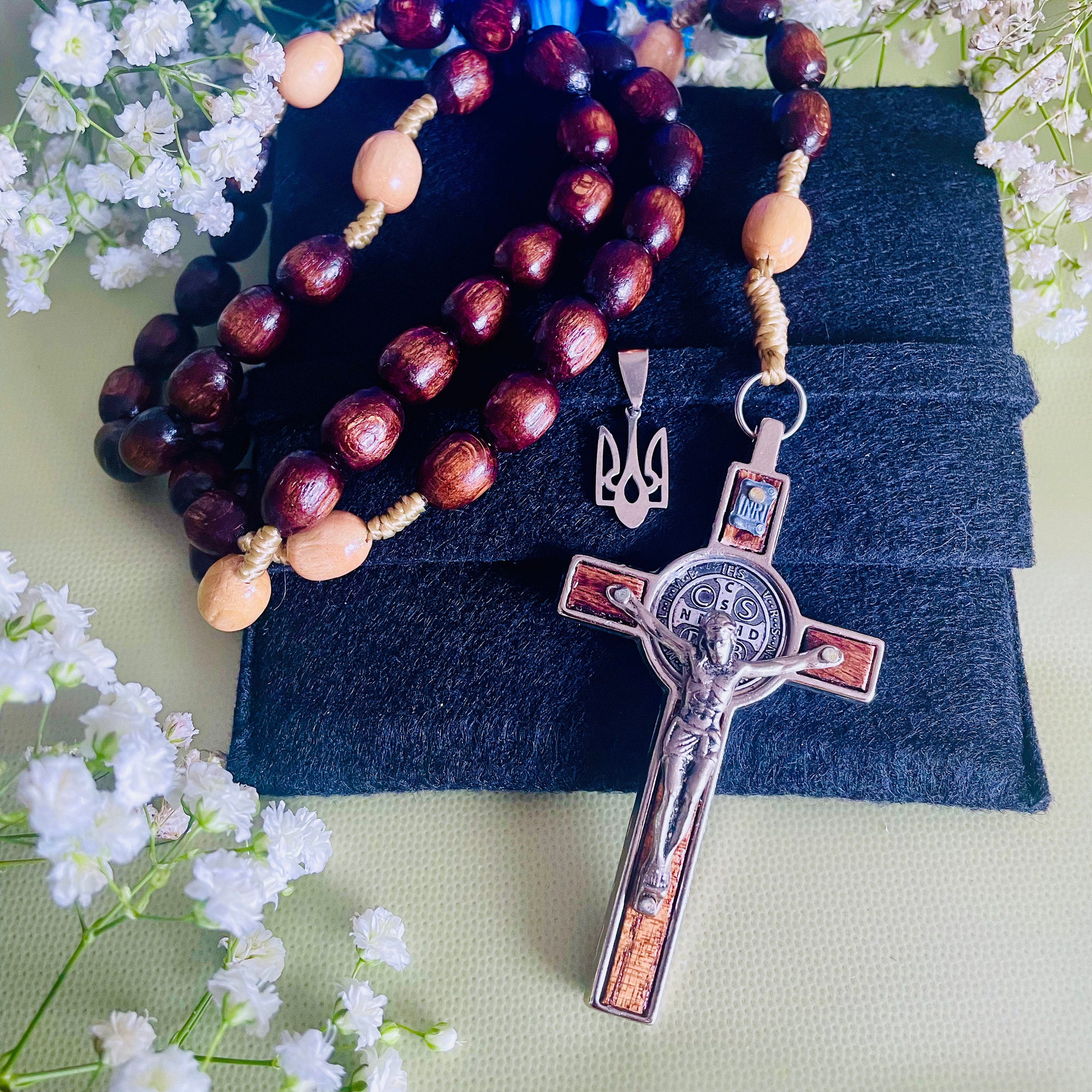 2 Pz Collana Rosario Croce Cattolica 62cm Rosario Cattolico Collana in