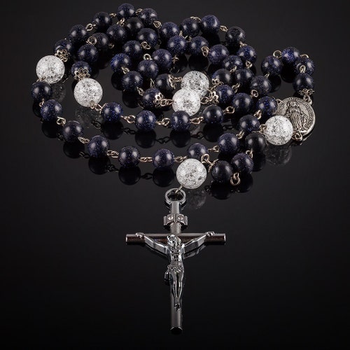 Collana Rosario in Legno Naturale Catena di Preghiera