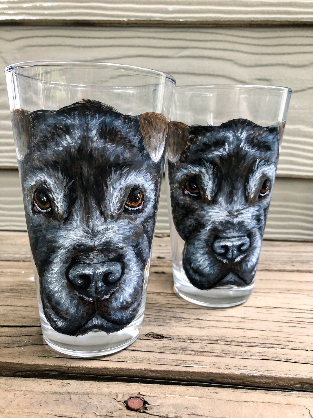Custom Bar Glass / Beer Glass Painting Personalized Pet or Flower