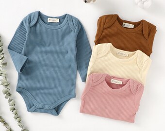 0-2 Years Tiny Alpaca Gender Neutral Ribbed baby bodysuit Organic Natural Cotton Baby bodysuit Baby Shower Gift |