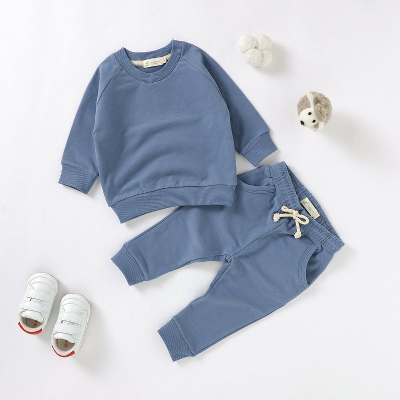 Petit alpaga Ensemble pull en coton naturel bio pour bébé 0-2 ans Non sexiste Ensemble de pulls d'hiver en coton Cadeau baby shower Ocean