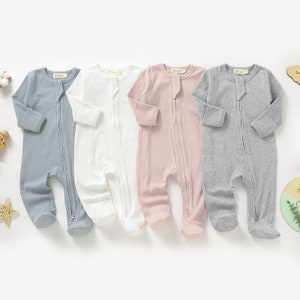 Tiny Alpaca Organic Cotton Newborn Sleepsuit 0-2 Years Gender Neutral Baby Clothes Baby Shower Gift image 1