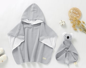 Tiny Alpaca | Cotton Baby Towel Poncho & Comforter Set | 68x68 cm | Gender Neutral | Baby Shower Gift |