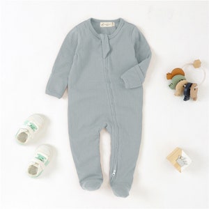 Tiny Alpaca Organic Cotton Newborn Sleepsuit 0-2 Years Gender Neutral Baby Clothes Baby Shower Gift Baby Blue