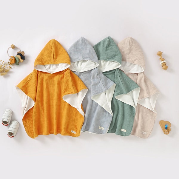Tiny Alpaca | Cotton Baby Towel Poncho | 68x68 cm | Gender Neutral | Poncho | Baby Shower Gift |