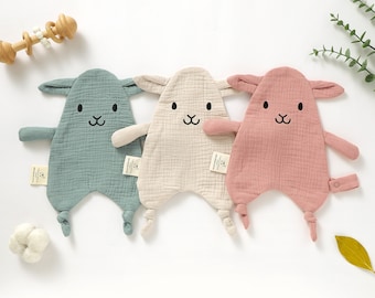 Tiny Alpaca | Organic Cotton Baby Comforter | 35x25cm | Gender Neutral | Alpaca Collection  | Baby Shower Gift |