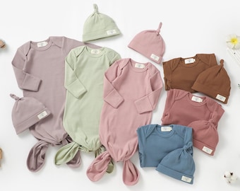 Petit alpaga |  Robe de chambre pour nouveau-né en coton bio avec bonnet | 0-6 mois | Non sexiste | Vêtements bébé | Cadeau baby shower |