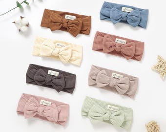 Organic Cotton Baby Headband | Gender Neutral Ribbed Headband 0-6 Months | Baby Shower Gift | Newborn Accessories | 1 Piece
