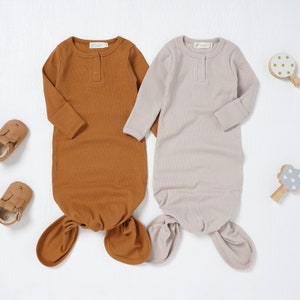 Tiny Alpaca |  Organic Cotton Newborn Gown Set 2 Pack  | 0-6 Months | Gender Neutral | Baby Clothes | Baby Shower Gift |