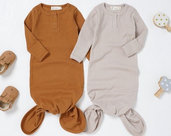 Tiny Alpaca |  Organic Cotton Newborn Gown Set 2 Pack  | 0-6 Months | Gender Neutral | Baby Clothes | Baby Shower Gift |