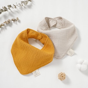 Tiny Alpaca | Organic Natural Cotton Baby Muslin Bibs | 0-1 Year | Gender Neutral | Organic Baby Bibs | Baby Shower Gift | Multipack
