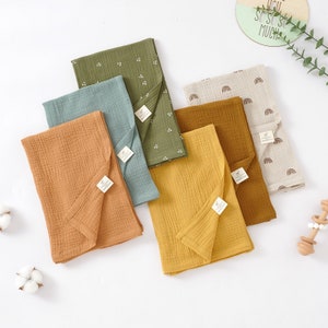 Tiny Alpaca | Pack of 3 | Organic Muslin Squares | Baby Burp Cloths | 60X60CM | Neutral Designs | Baby Shower Gift