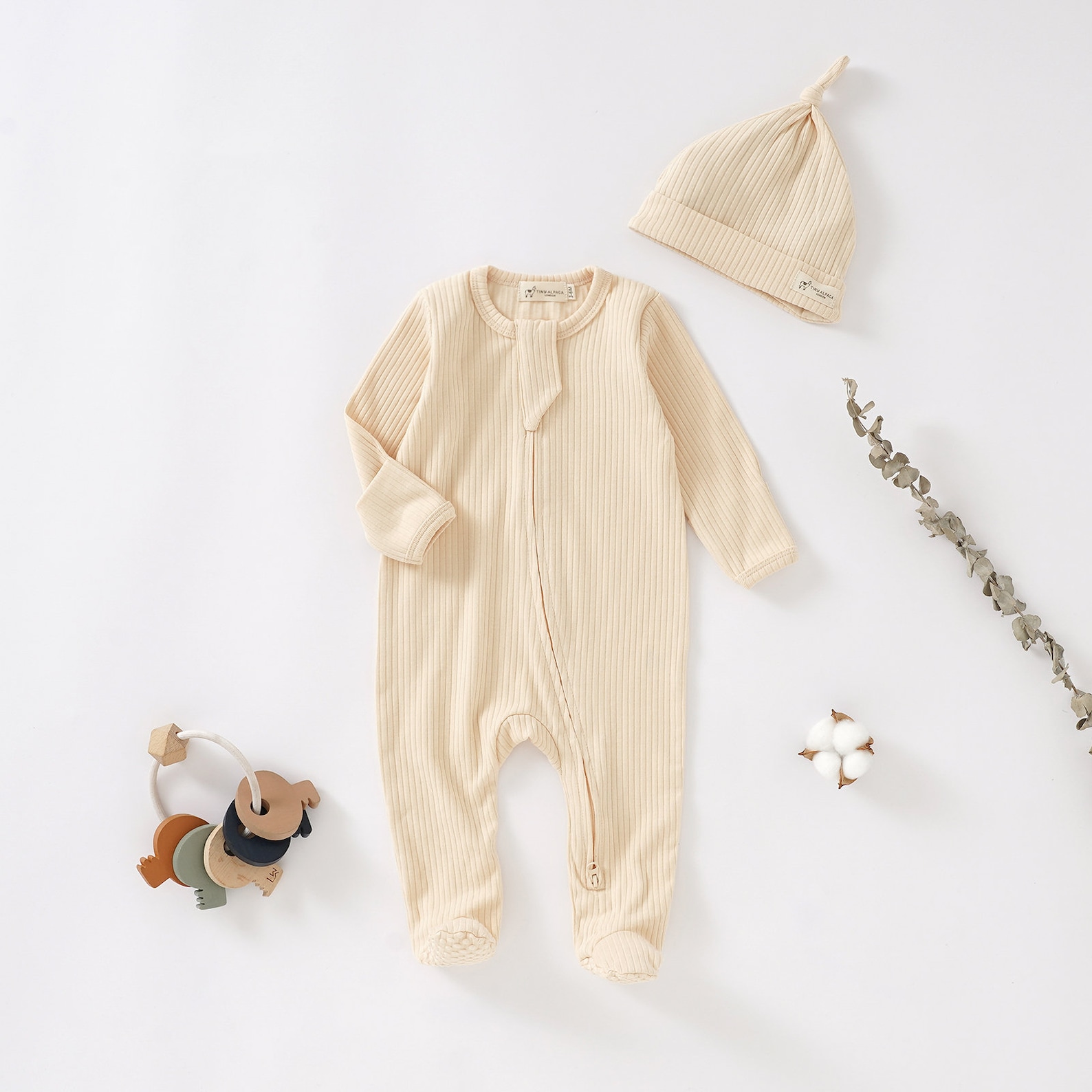 Tiny Alpaca Organic Cotton Newborn Sleepsuit and Hat Set - Etsy
