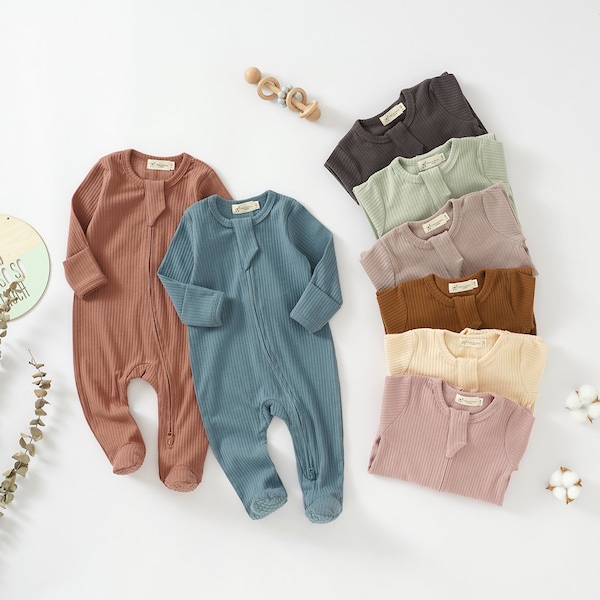 Organic Cotton Newborn Sleepsuit | Gender Neutral Baby Clothes | Newborn Outfit | Baby Shower Gift