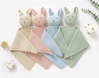 Tiny Alpaca | Organic Cotton Bunny Security Blanket  | 30x30CM | Gender Neutral | Baby Blanket | Baby Shower Gift |