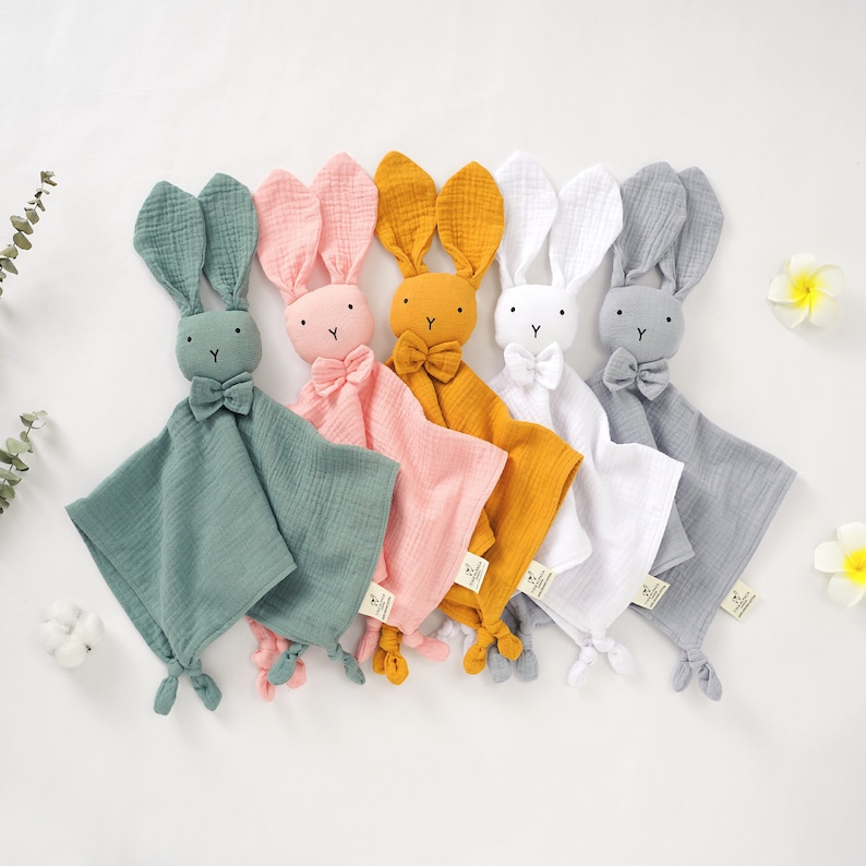 Tiny Alpaca | Organic Cotton Bunny Security Blanket With Teether | 30x30CM | Gender Neutral | Baby Blanket | Baby Shower Gift | 