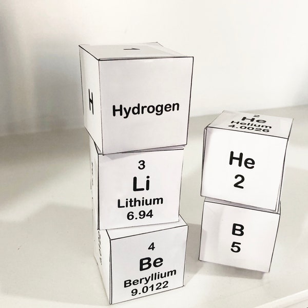 Periodic Table of Elements Cube Cut Outs