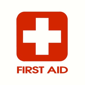 first aid sticker decal any smooth surface  5.5&quot; x 6.5&quot;