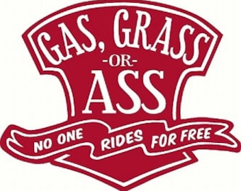 gas, grass or ass design auto decal sticker