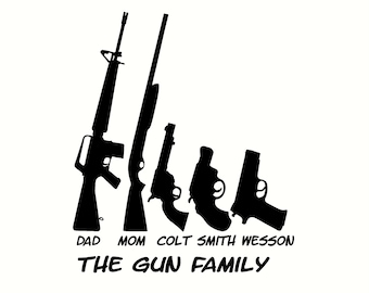 the gun family auto decal sticker vinyl art  5"x 6"