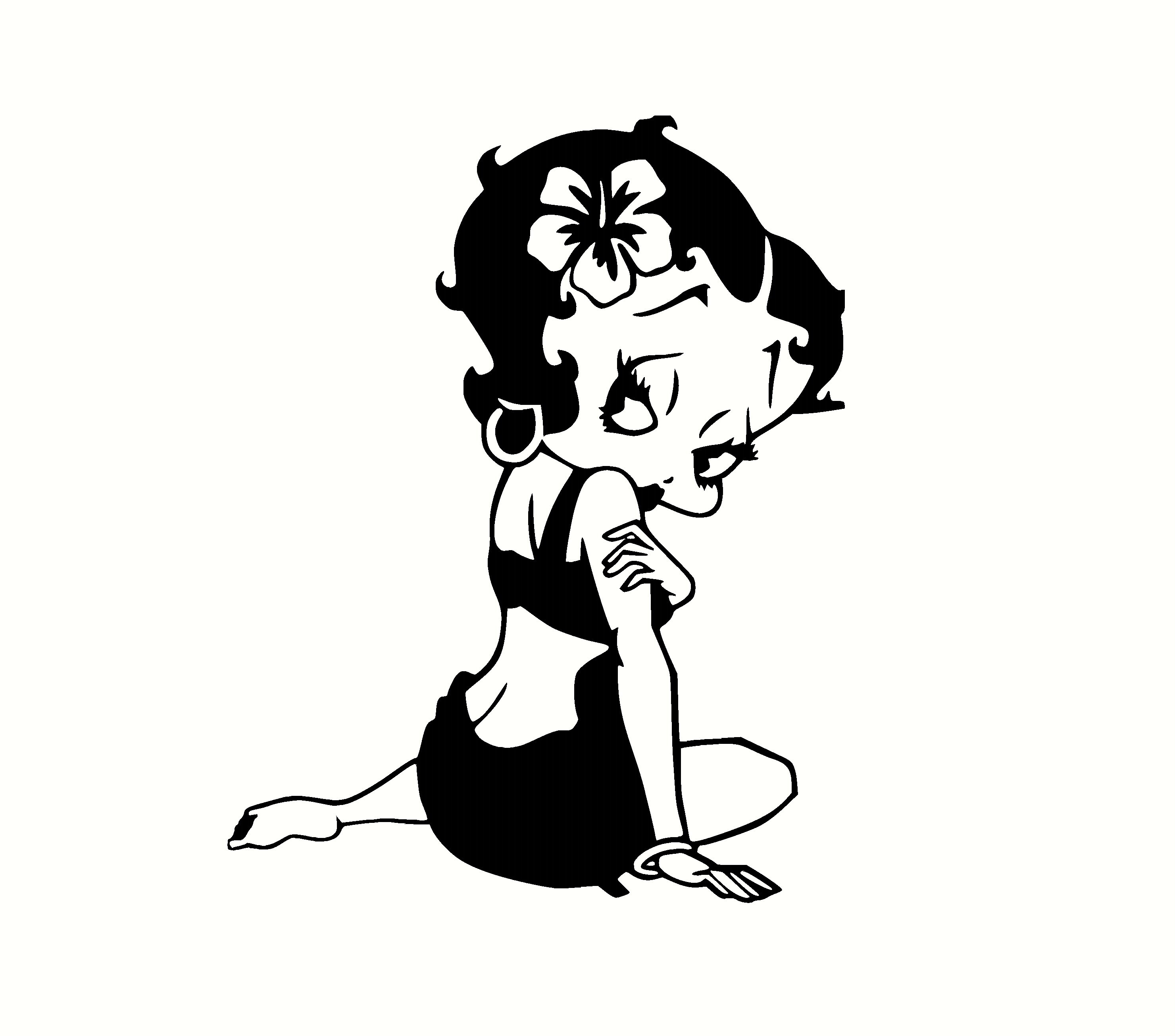 betty boop decal sticker hawaiian 5"x7"