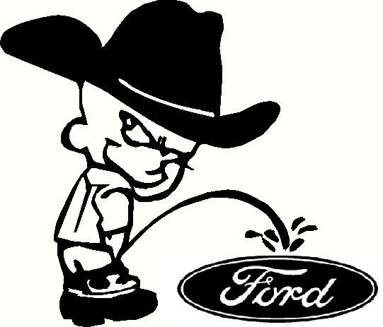 Calvin Pee on Ford Cowboy Calvin Decal Sticker 5.5 X 5.5 - Etsy