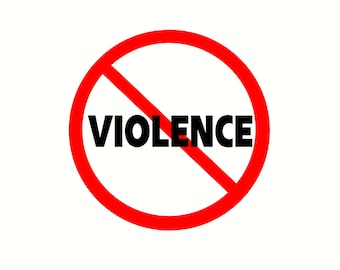 no violence design mini sign decal sticker