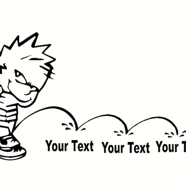 calvin triple piss peeing on your text designs sticker