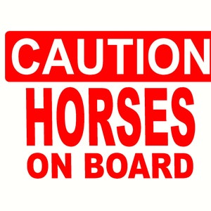 caution horses on board mini road sign decal sticker