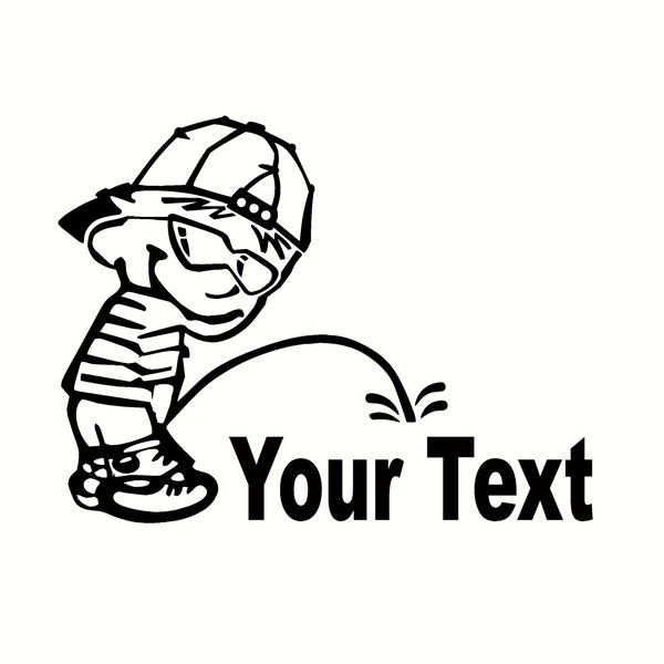 calvin cool dude pee on your text designs sticker