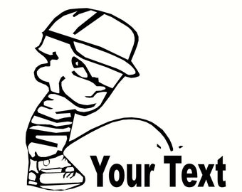 calvin ball cap pee on your text designs sticker decal