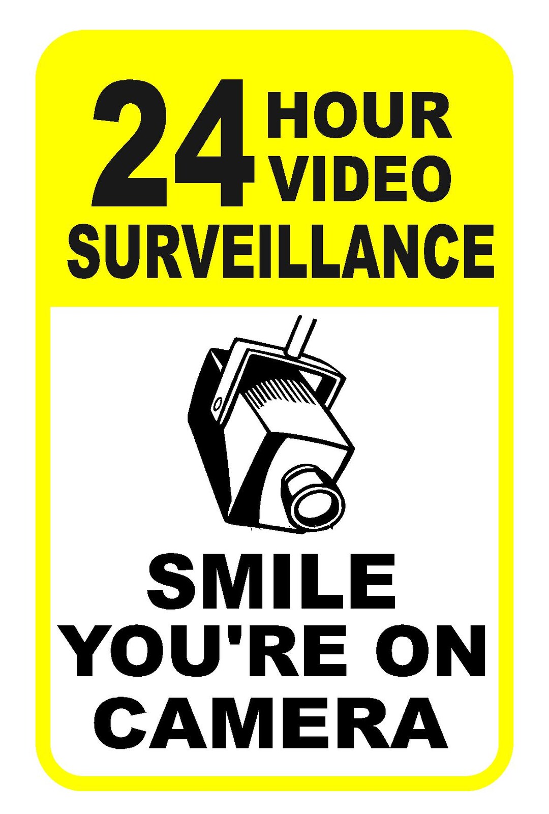24 Hour Video Surveillance Smile Your on Camera Design Sticker - Etsy